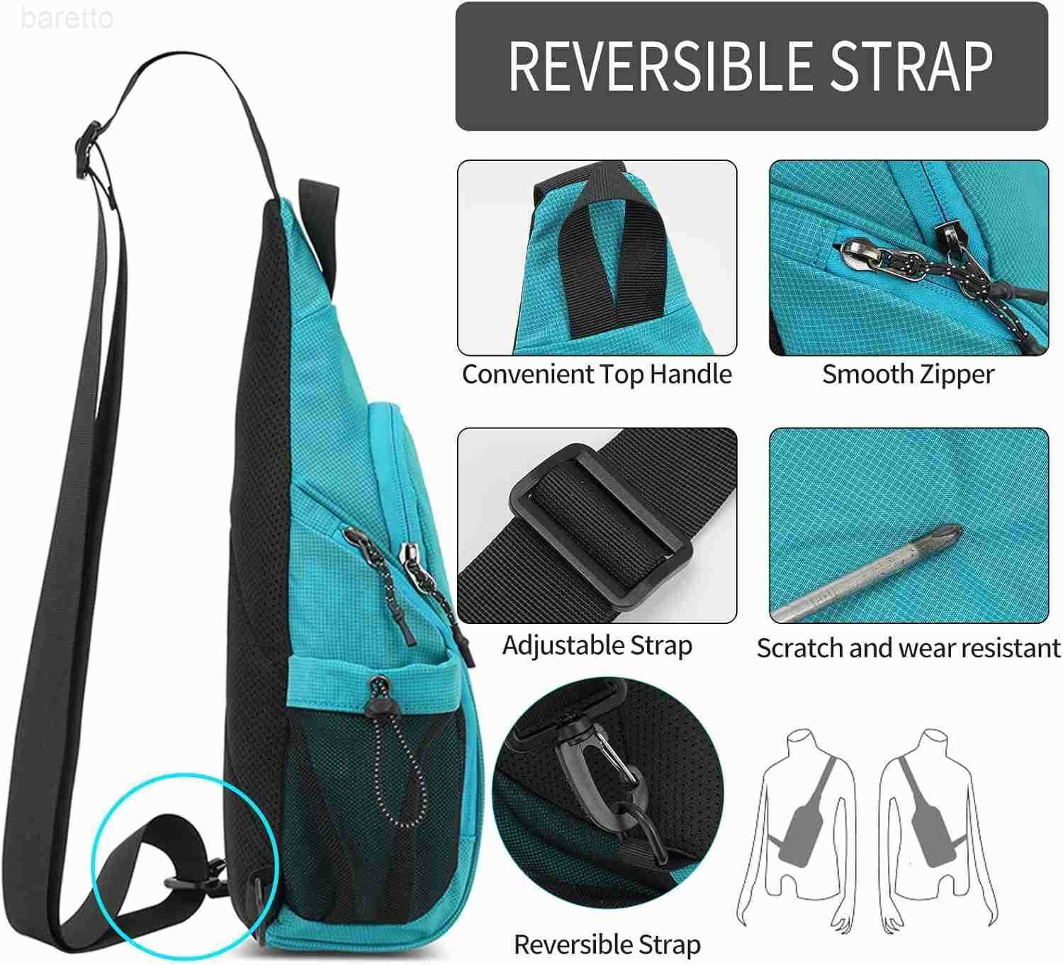 Small Sling Bag with 2 Bottle Holders Sling Backpack Crossbody Bag Chest Daypack for Daily Use Travel Bottle Not Included Black Z250909