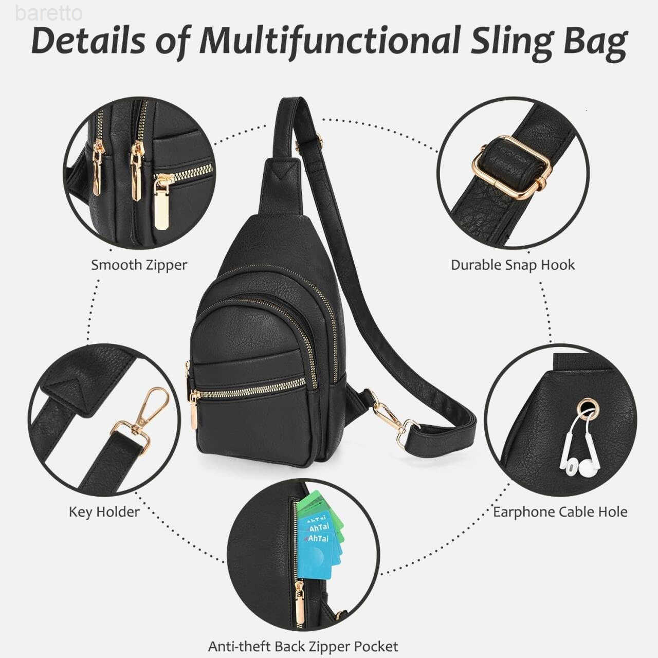 Bag for Men Crossbody Chest Bag Over the Shoulder Purse Casual Sling Backpack for Travel Hiking Cycling Z250909