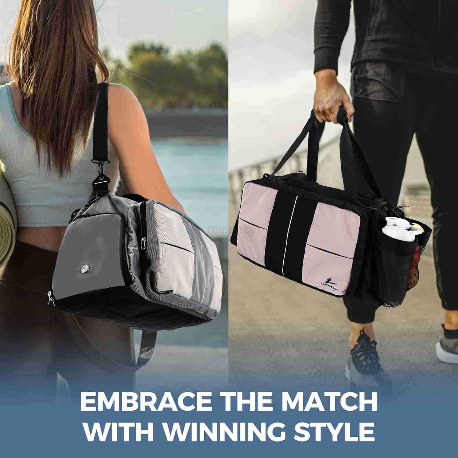 Pickleball Bag for Men Women 40L Duffle Bag with Thermal Paddle Pocket Shoe Compartment Fence Hooks Mesh Ball Holders WaterResistant Pickle Ball Bag f