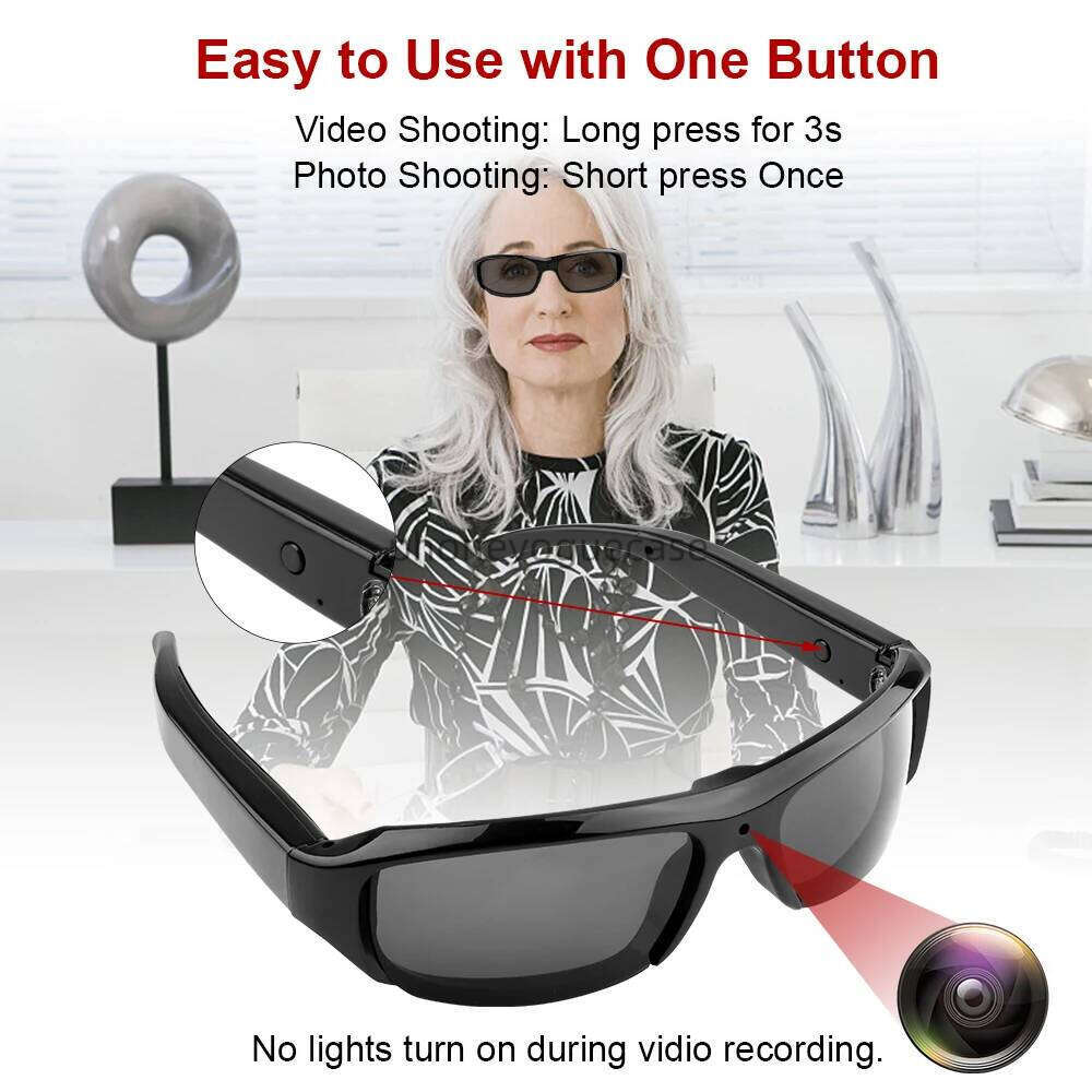 Portable 1080P HD Mini Glasses Video Recorder Wearable Sunglasses Camera Outdoor Sports DV DVR Surveillance Camcorder