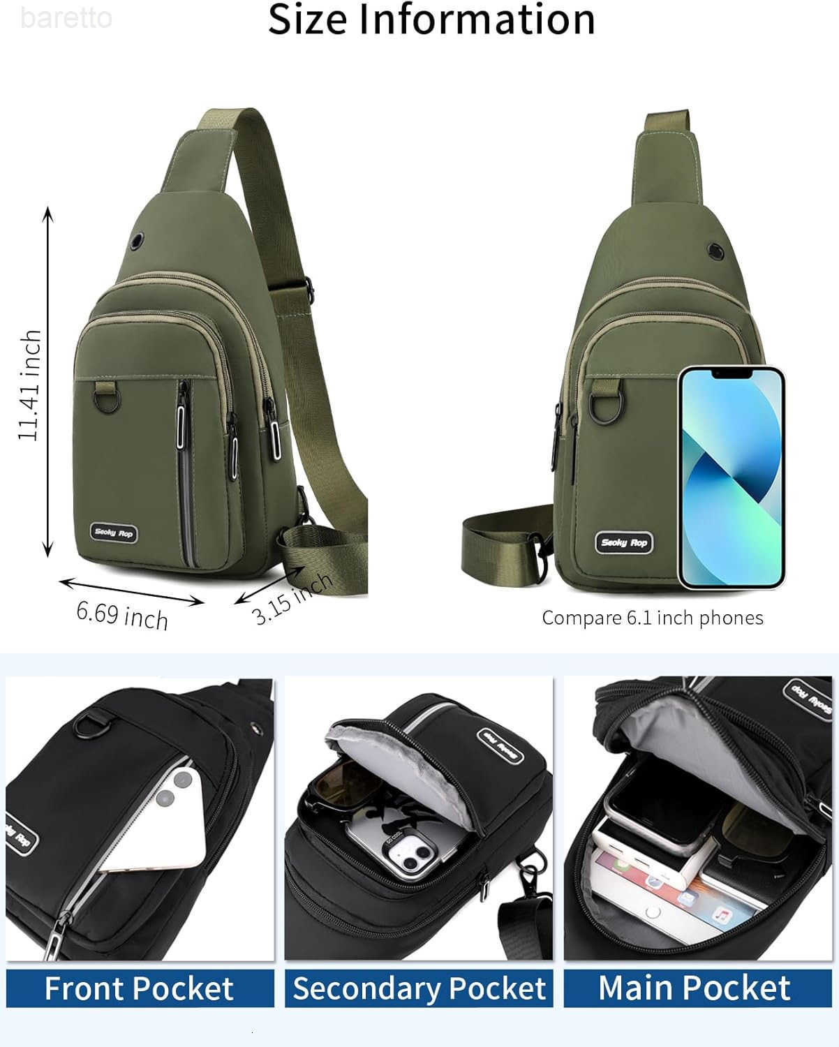 Rop Sling Bag for Women Men One Shoulder Crossbody Bag Backpack Fanny Pack Cross Body Bags for Travel Day Trip Black Z250909