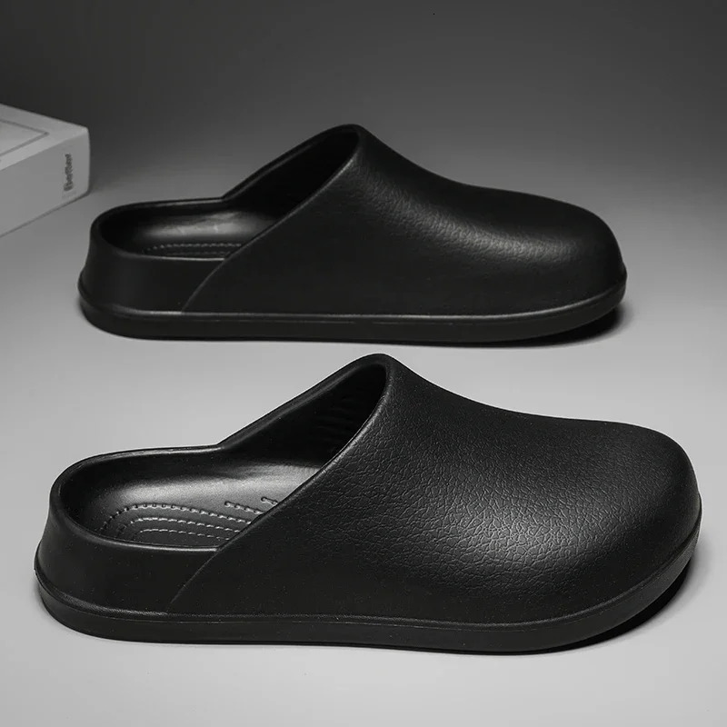 Mens Kitchen Chef Shoes Waterproof Garden Clogs Closed Toe Half Shoes Rubber Slippers Restaurant el Working Summer Beach 250908