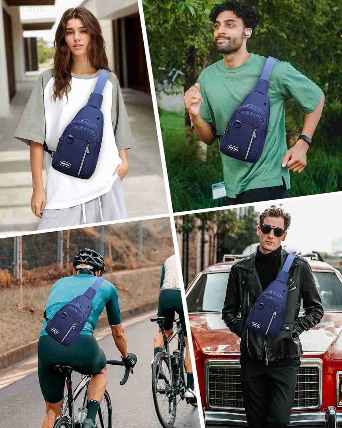 Rop Sling Bag for Women Men One Shoulder Crossbody Bag Backpack Fanny Pack Cross Body Bags for Travel Day Trip Black Z250909