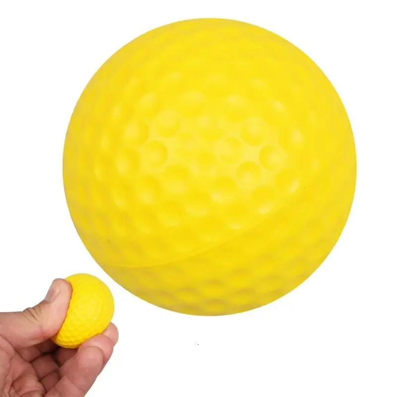 10pcslot Soft Indoor Practice PU Yellow Golf Balls Training Aid Drop Wholesale Gift for Golfers 250909BJ - view 4