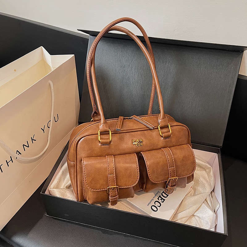 Luxury Brand Designer Bag Maillard Vintage Handbag For Women Spring 2024 New Single Shoulder Bag High-Quality Texture Casual Underarm Messenger Bag