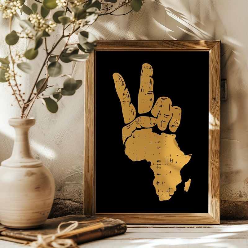 Large size, without frame, modern art design Peace Hand Sign Africa Poster wall poster 2D flat print, room decoration gift