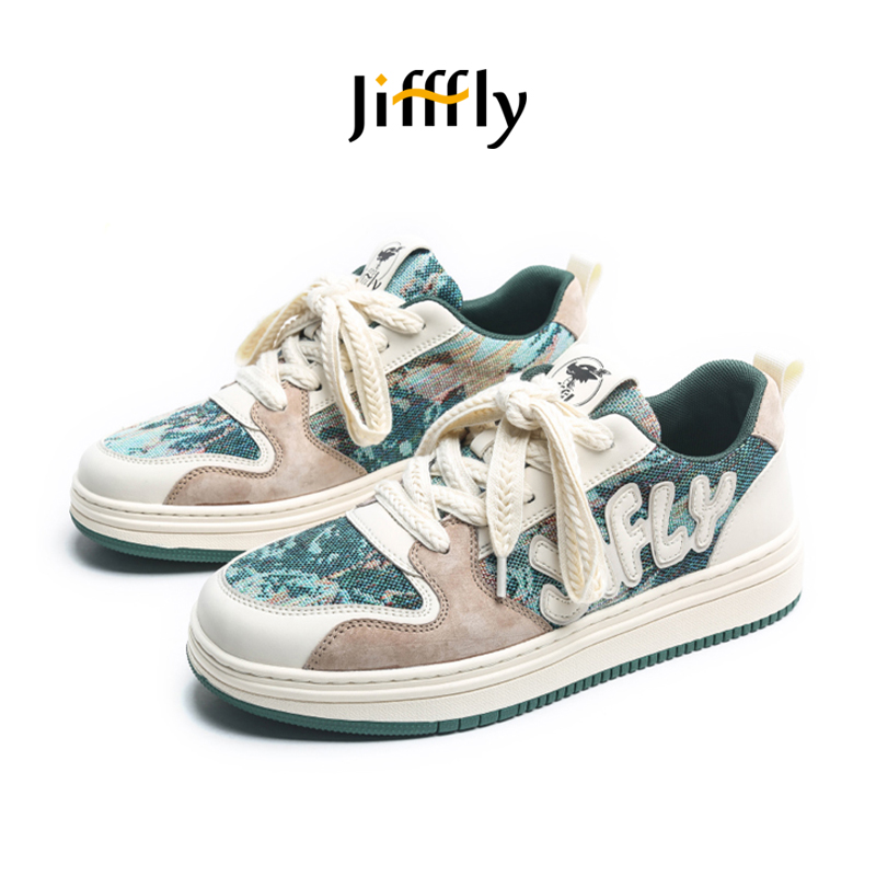 Casual Korean-Inspired Airflow Jifffly Vintage Doodle Patterned Athletic SlippersJFY-831