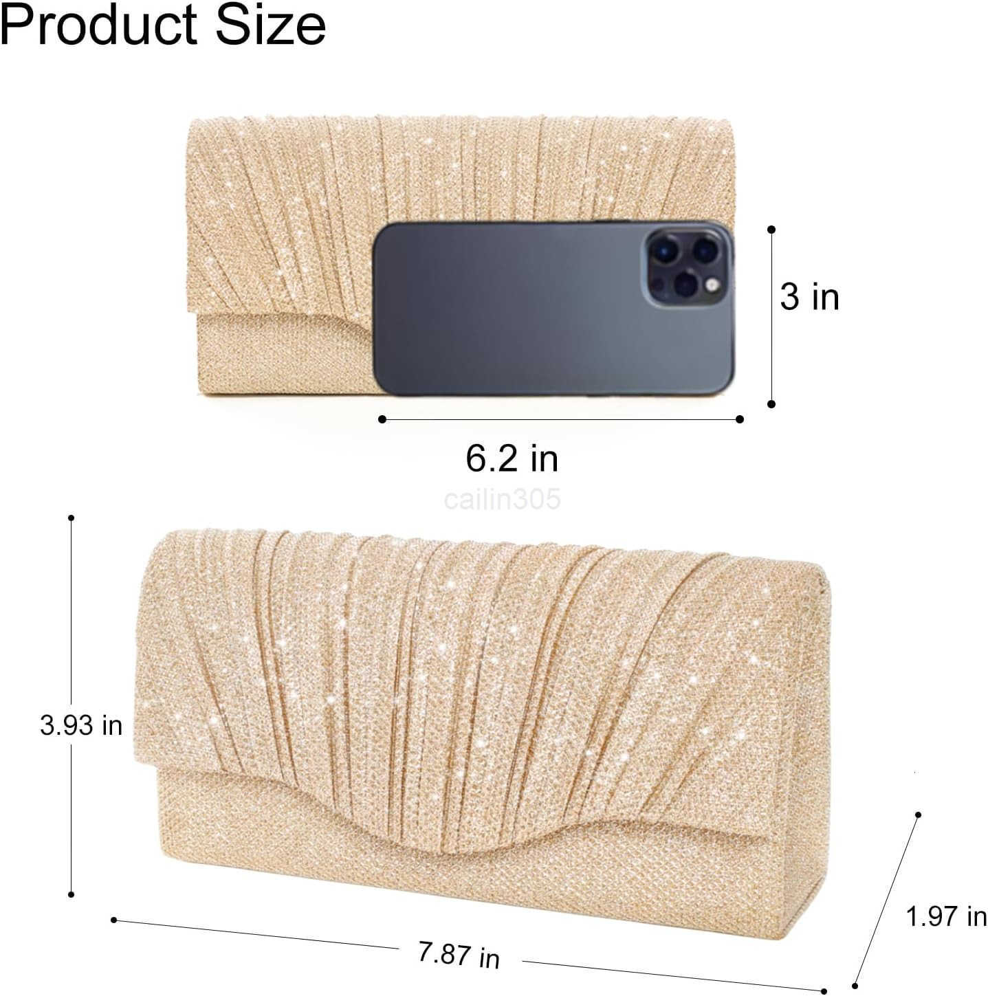 Clutch Purses for Women Evening Elegant Handbag with 5 Bracelets Clutch or Crossbody Style for Wedding and Prom Z25909