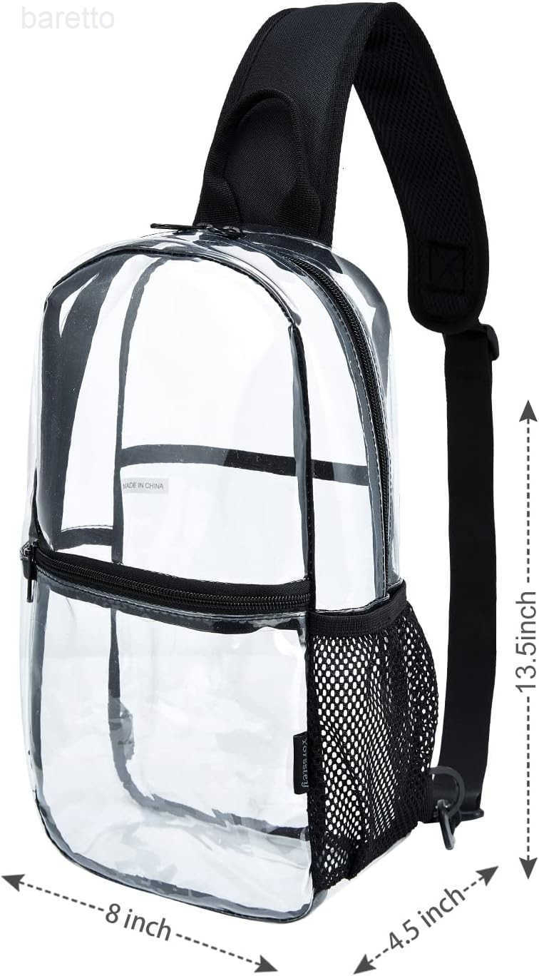 Clear Sling Backpack Crossbody Bag for Men Transparent Concert Approved Bag Plastic One Strap Z250909