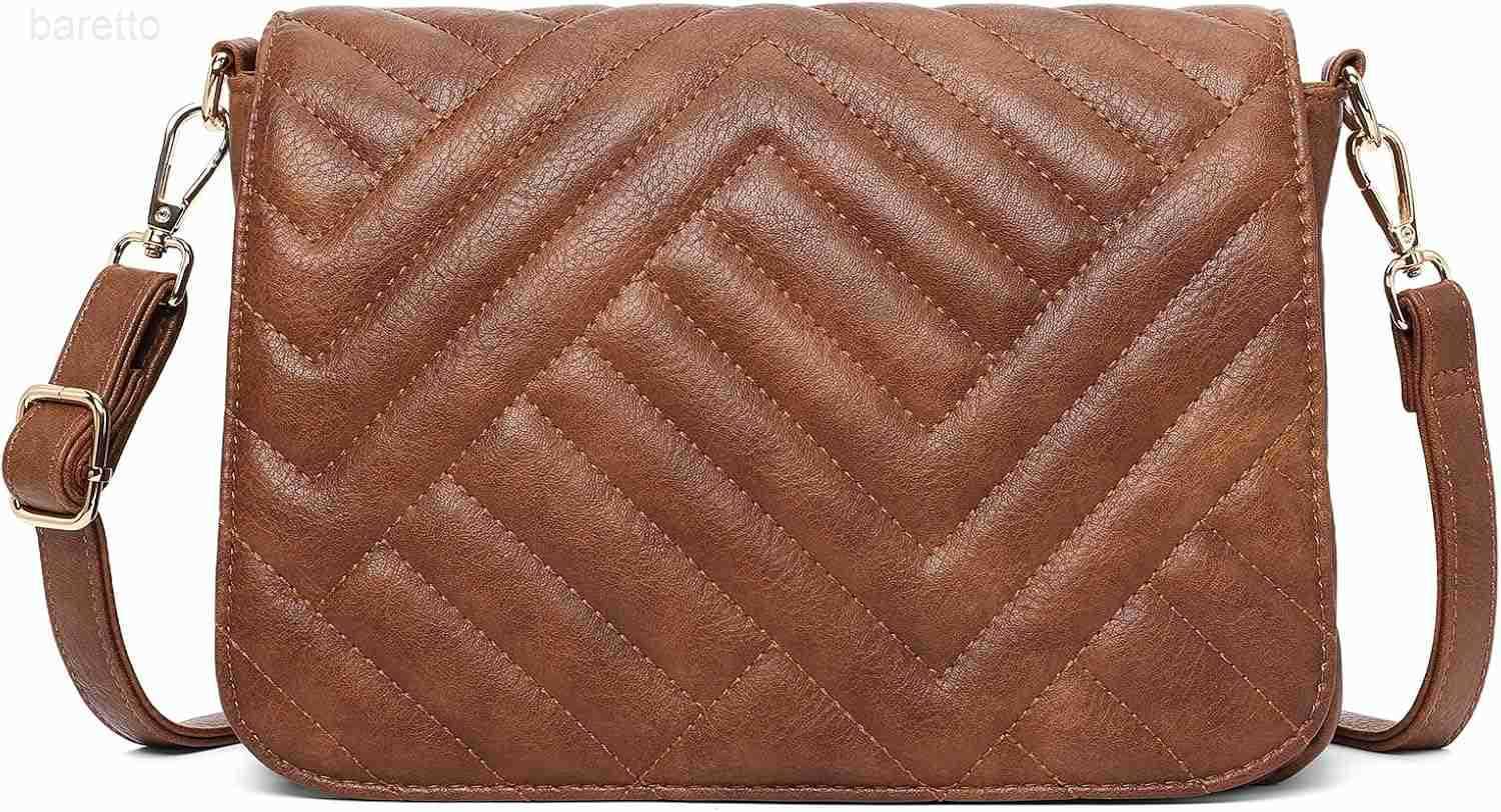 Quilted Leather Crossbody Bags for Women Ladies Shoulder Purse Satchel HandBag with Chain Trendy Strap Z250909