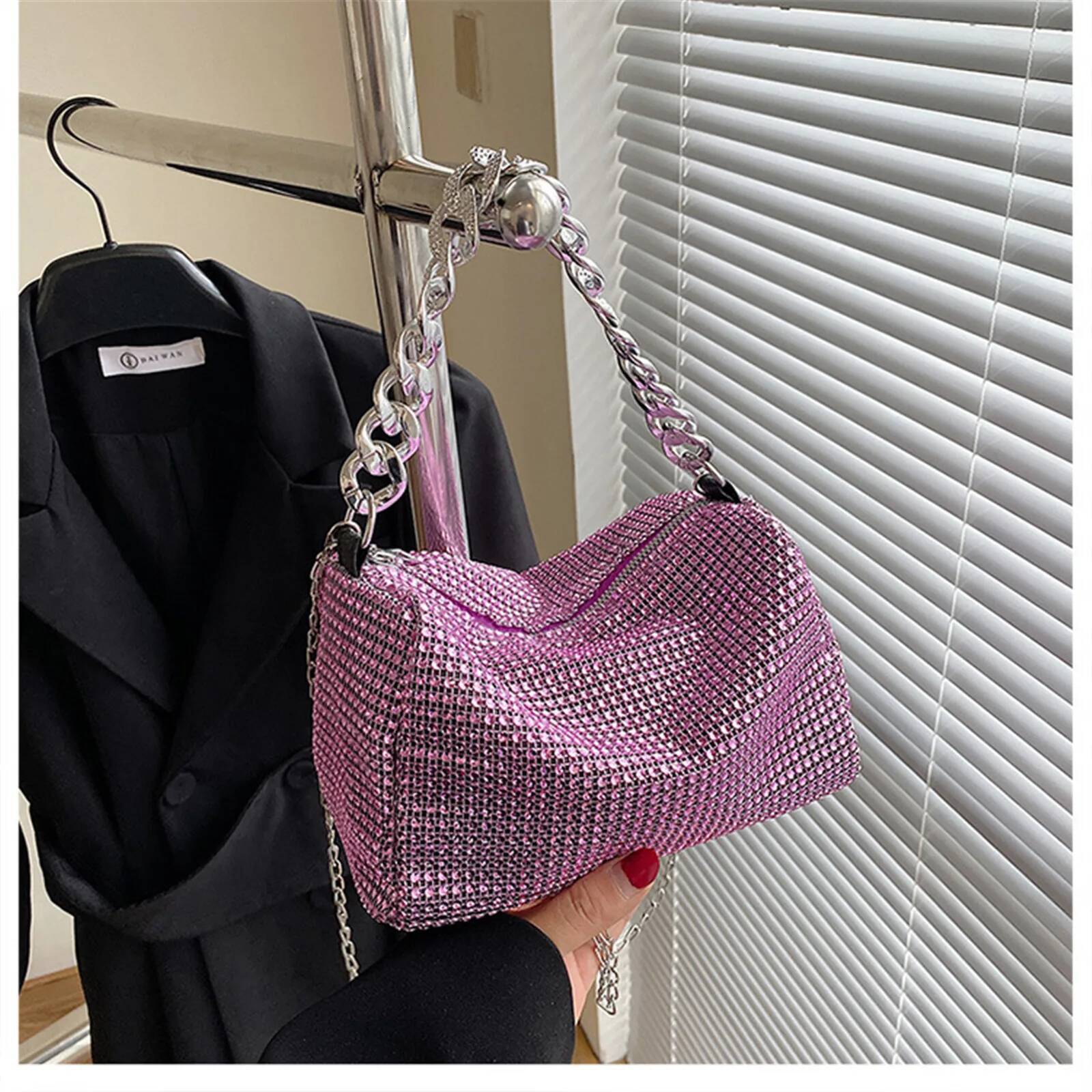 Sparkling Fashion Diamond Elegant Women's Fashion Sparkling Handbag Banquet Party Bag Women's design Shoulder Bag Autumn New Designer Bag