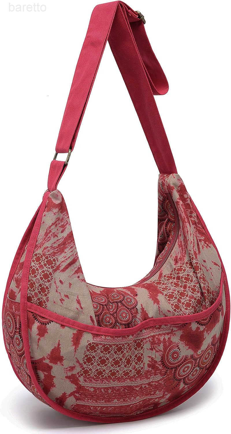 Womens Hippie Large Sling Shoulder Boho Handbag canvas Crossbody Bags Z250909