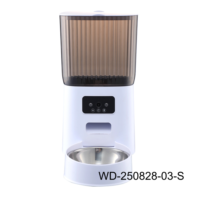 Pet Automatic Feeder with Wide-Angle Video Monitor - Large Capacity (5 Liters), Moisture Resistant Lid & Adjustable Portion Control - WD-250828-03