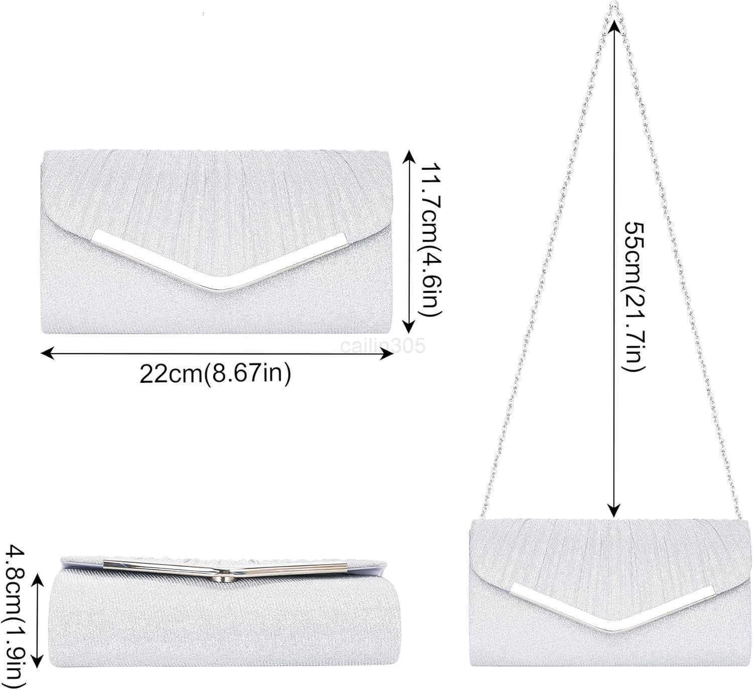 Womens Evening Handbags Sparkly Pleated Evening Purse Elegant Sequins Clutch for Wedding Formal Cocktail Party Z25909