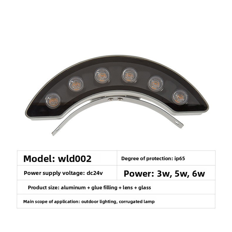 IP65 Waterproof LED Corrugated Roof Light, DC24V, Available in 3W/5W/6W for Outdoor Use