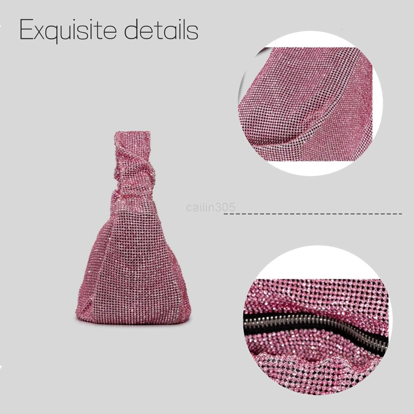 Bling Evening Clutch Bag Sparkly Rhinestone Purse Crystal Dumpling Bag Party Wedding Handbag Z25909