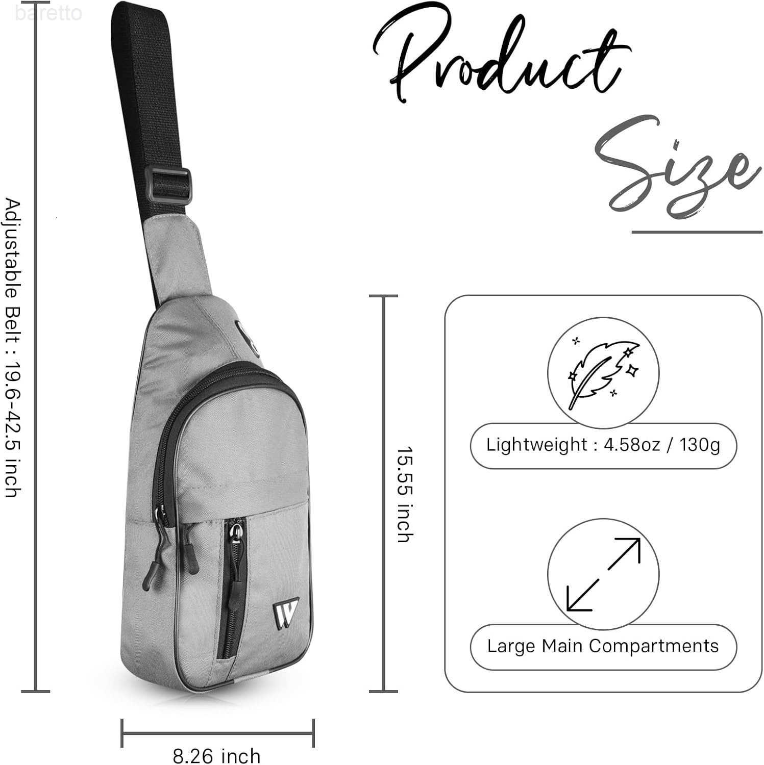 Bag for Women Travel Bag Hiking Backpack for Men Crossbody Bag One Strap Lightweight Shoulder Small Rucksack Grey Z250909