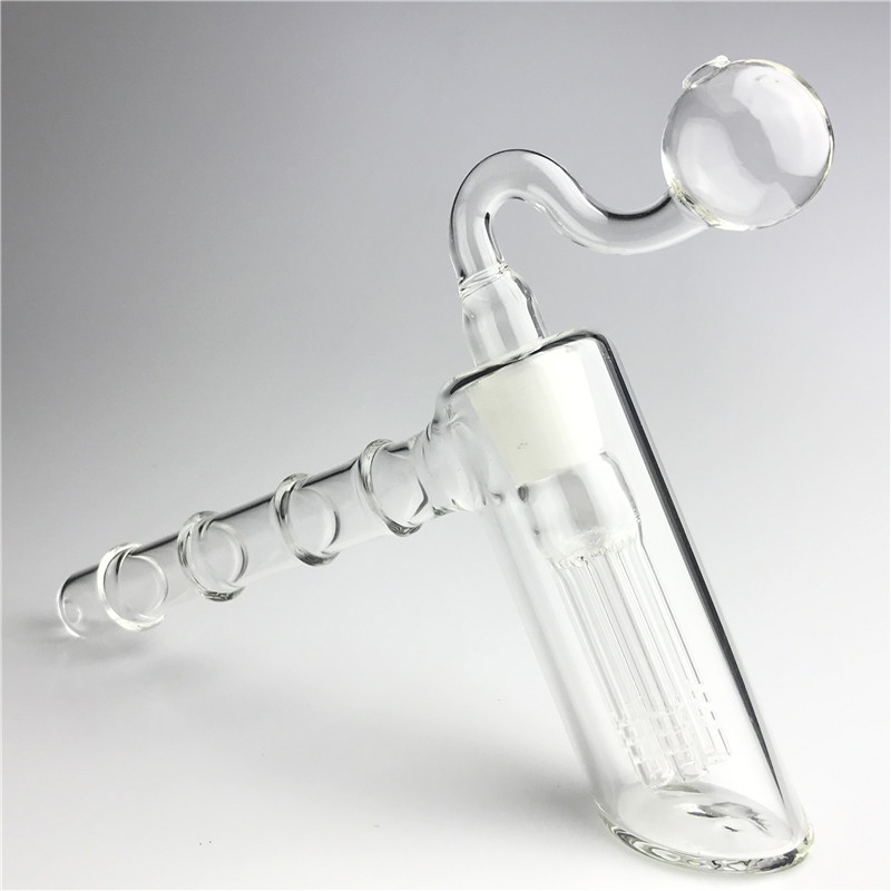 Goodsstore 18mm Female Glass Hammer Oil Burner Bong with 6 Arm Filter Tube Thick Pyrex Glass Bubbler Water Pipes Mini Oil Burner Pipe Bongs