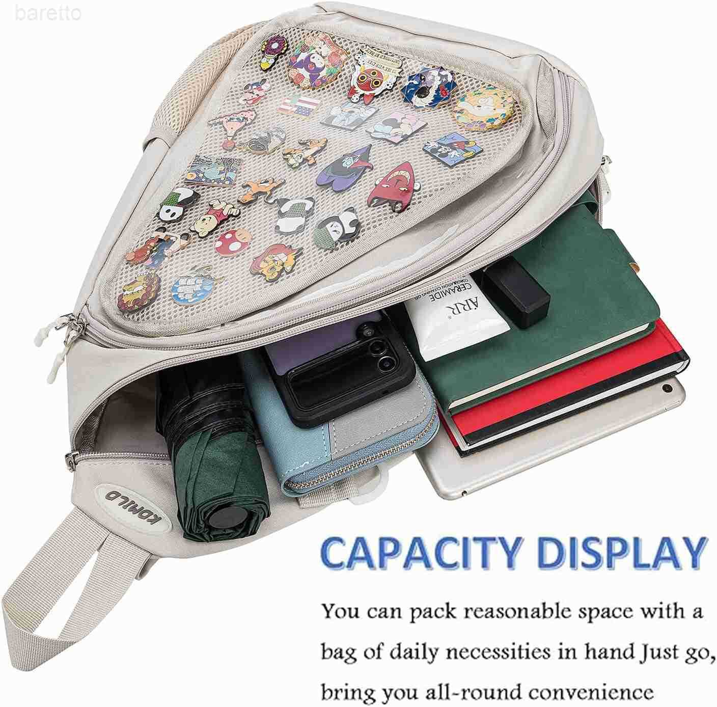 Womens Oxford Ita Bag Pin Display Chest Pack Single Shoulder Bag Sport Backpack Packs Hiking Daypack Z250909