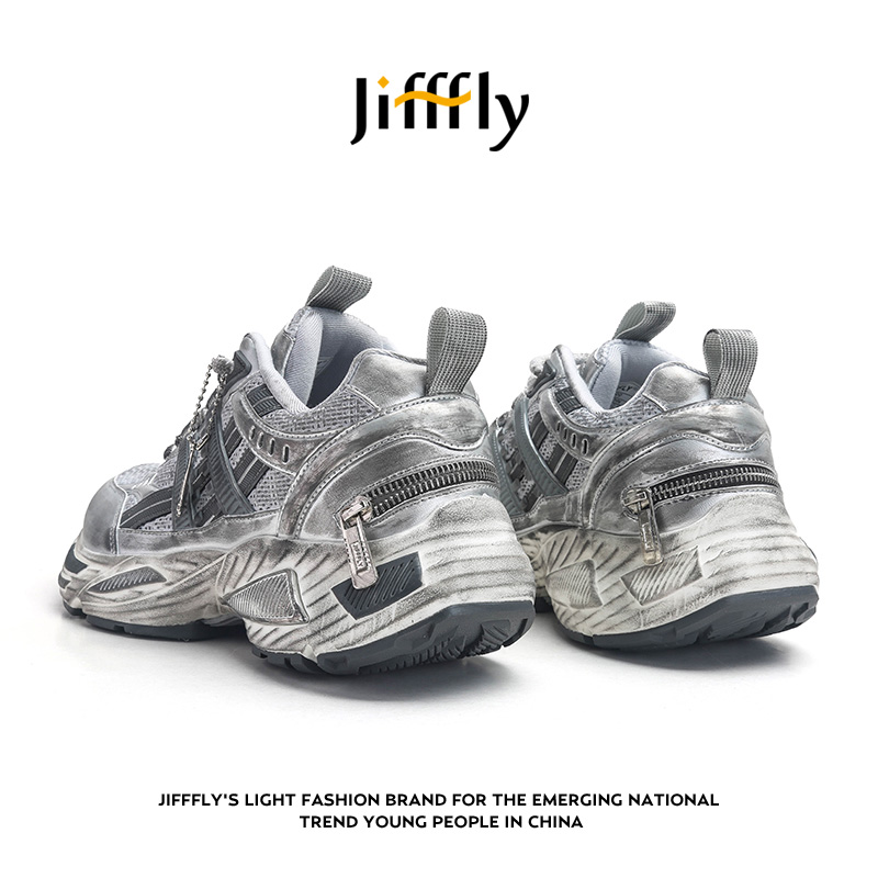 Jifffly free shipping designer shoes men's autumn winter new versatile trendy sneakers height increase vintage couple height increase sports shoe