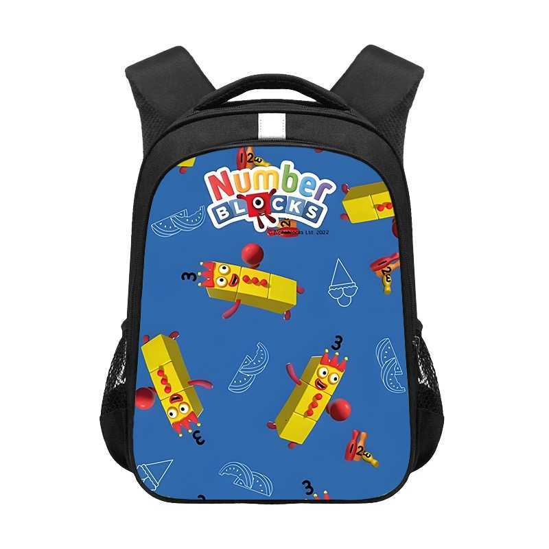 Number Blocks Cartoon Backpack Student Boys Girls BookBag Children School Bag Laptop Shoulder Bags for Men Womeny250714