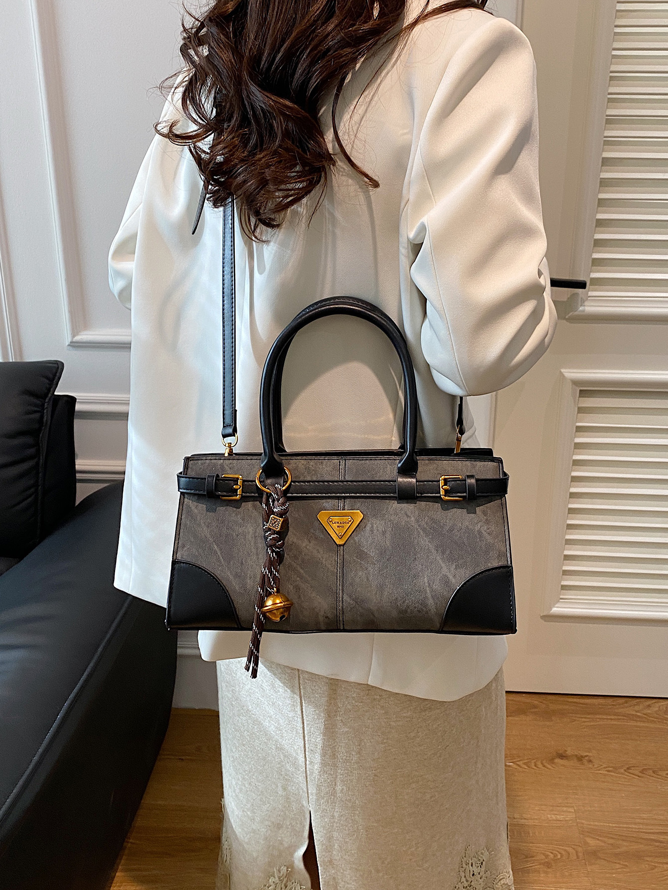 TB BHULAMTE Luxury Brand Designer Bag Handheld Fashion Casual Briefcase For Women 2024 Winter New Vintage High-End Feel Shoulder Bag Korean Style Tren