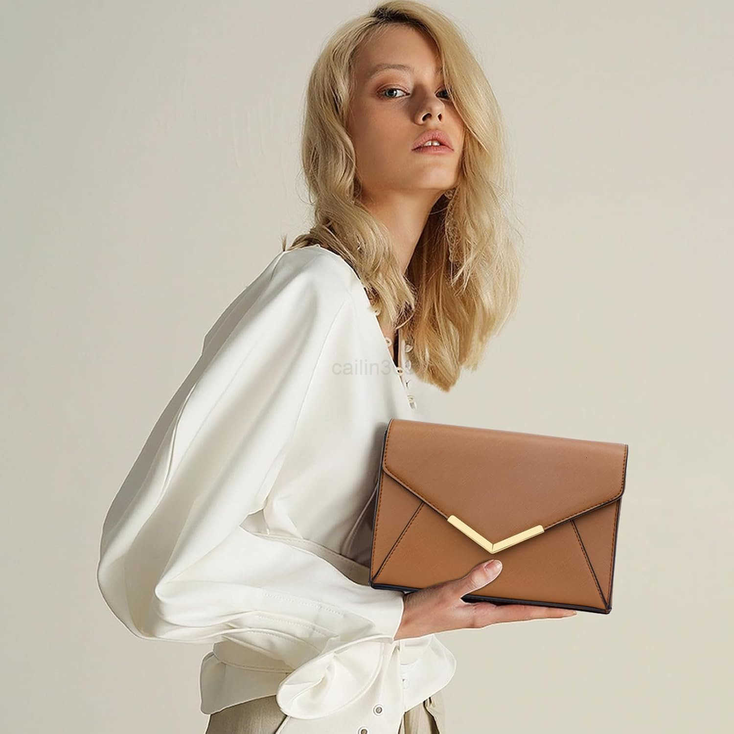 Women Elegant Faux Leather Evening Envelope Clutch Purse Foldover Bags for Party Wedding Prom Z25909