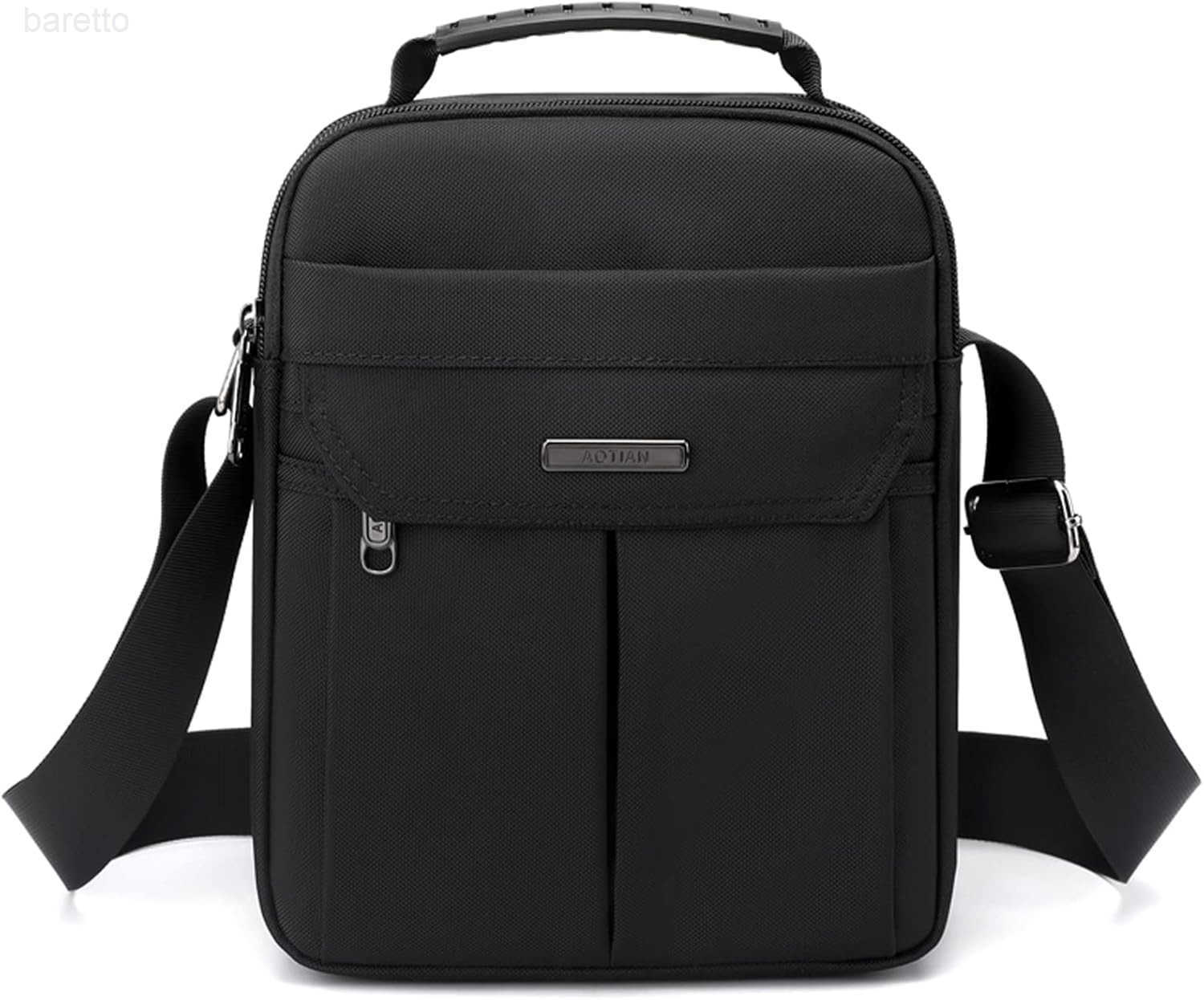 Mens Messenger Bag Small Nylon Crossbody Shoulder Bag Waterproof Casual Black Purse for Work Travel Z250909