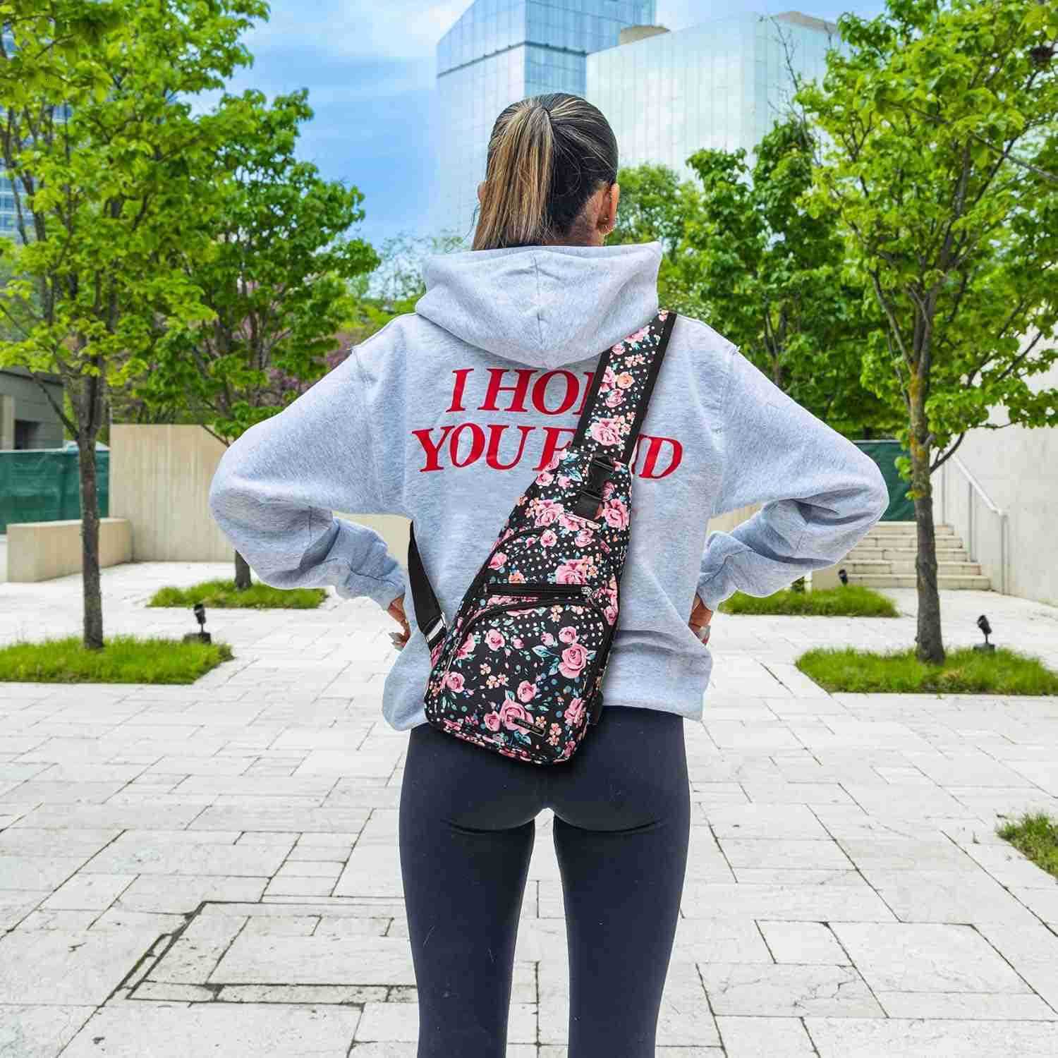 Rop Men Women Sling Backpack Anti Theft Crossbody Shoulder Chest Bag with USB Charging Port Z250909