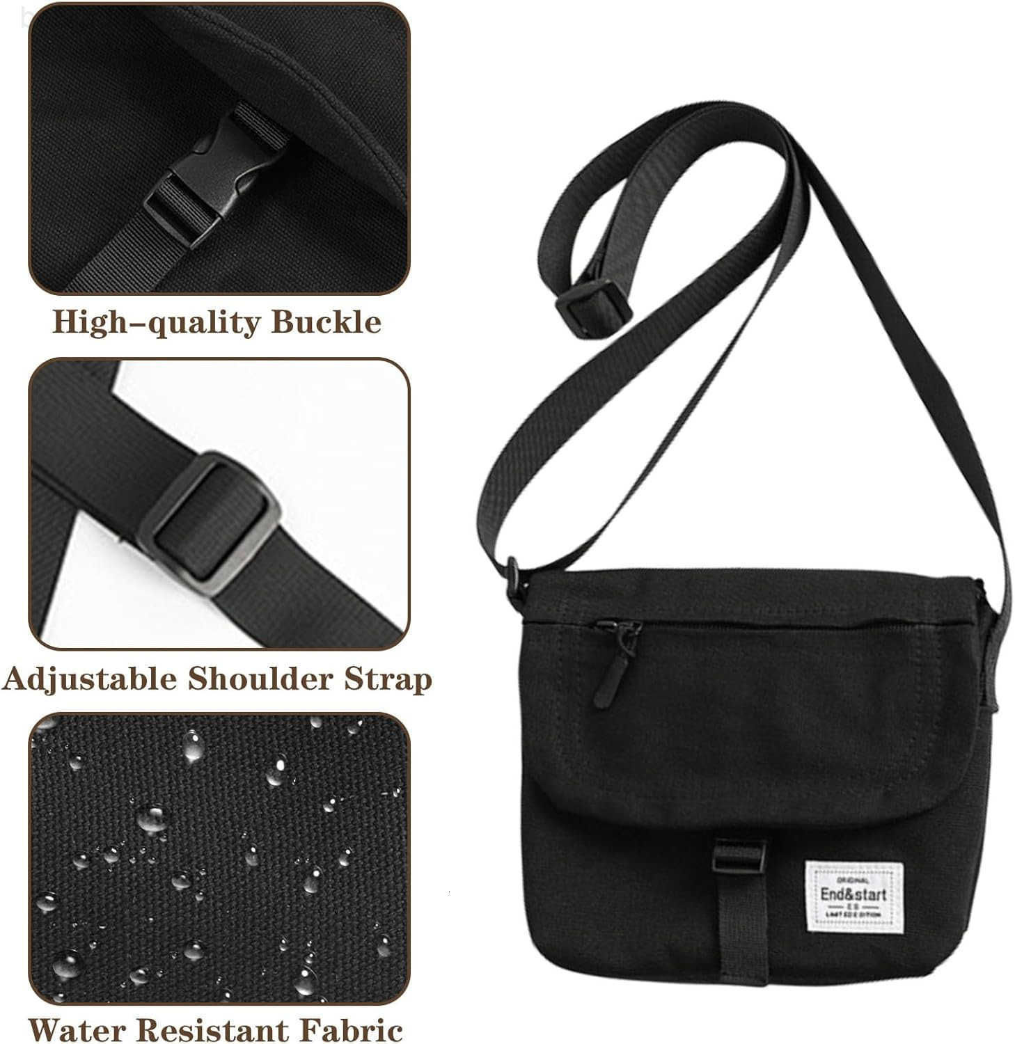 Crossbody Bag for Men Canvas Messenger Bag Shoulder bag Mens Crossbody Bag Travel Bag Man Purse Mens Bag Unisex Small Shoulder Bag for Phone Passport 