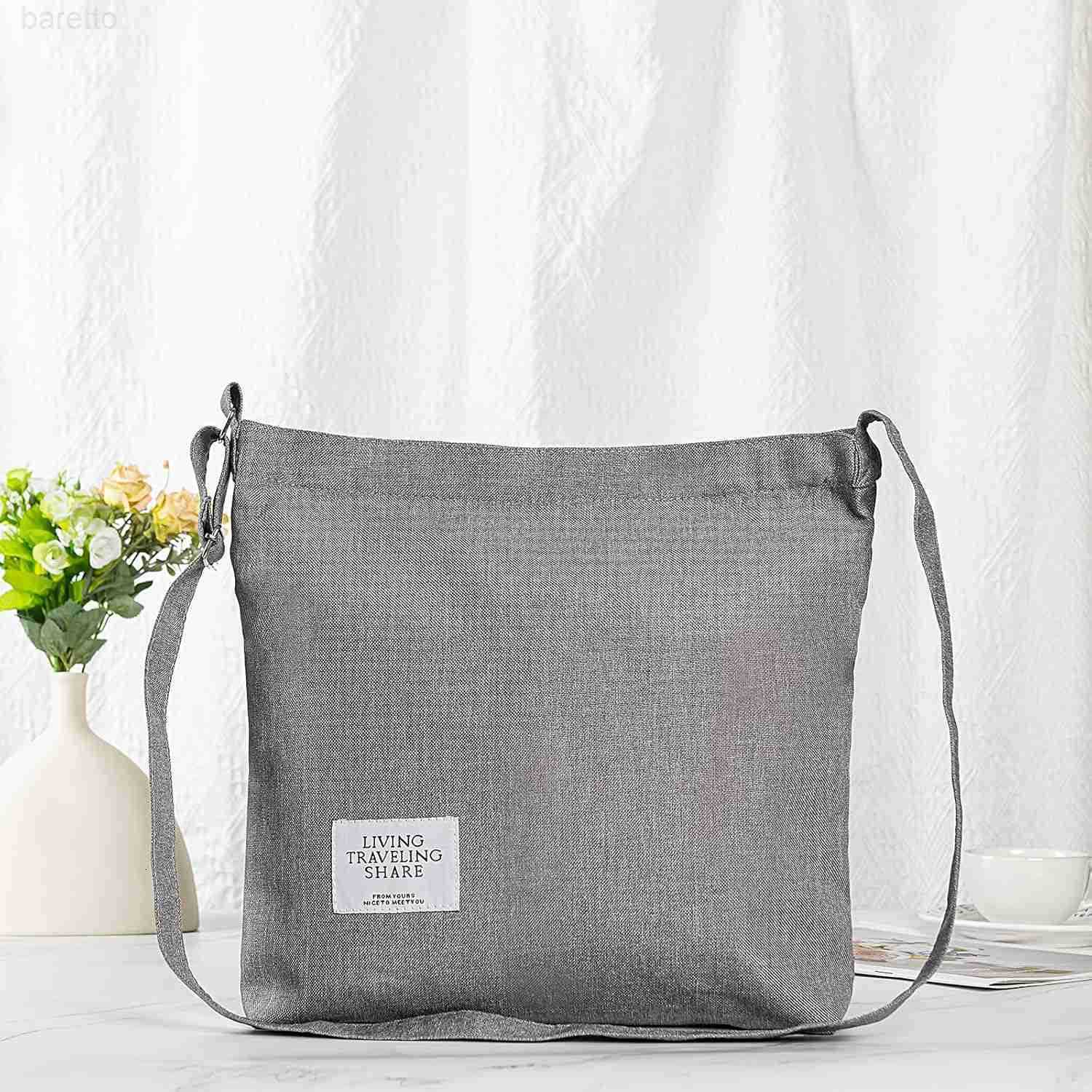 Womens Retro Large Size Canvas Shoulder Bag Hobo Crossbody Handbag Casual Tote Z250909