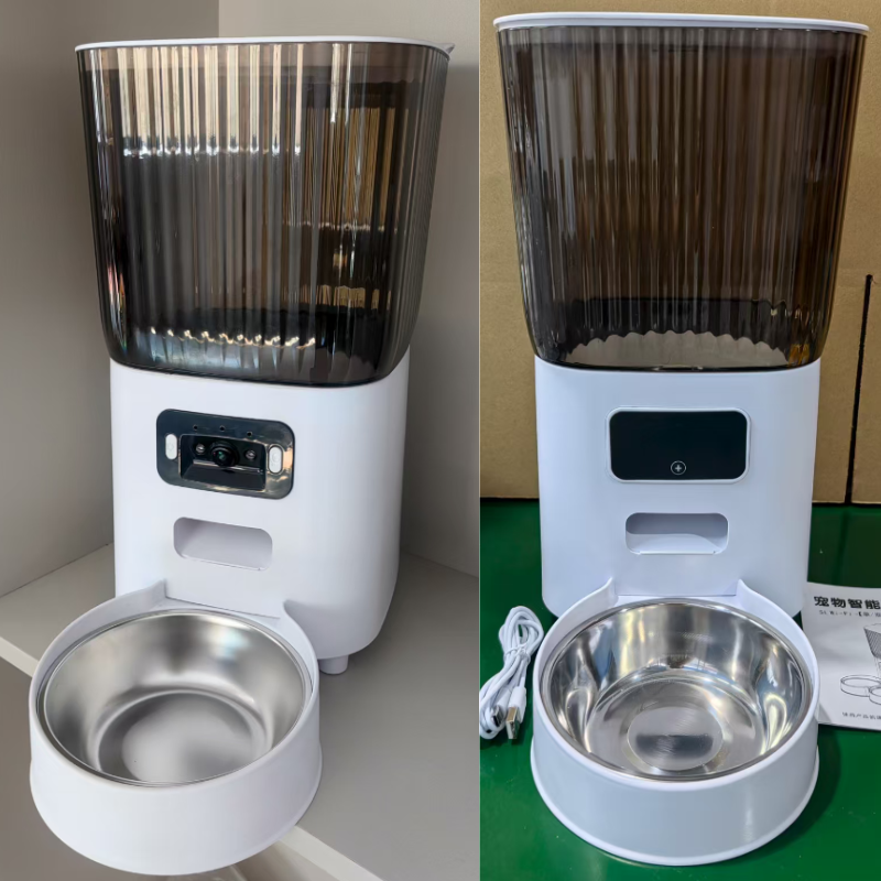 Pet Automatic Feeder with Wide-Angle Video Monitor - Large Capacity (5 Liters), Moisture Resistant Lid & Adjustable Portion Control - WD-250828-03