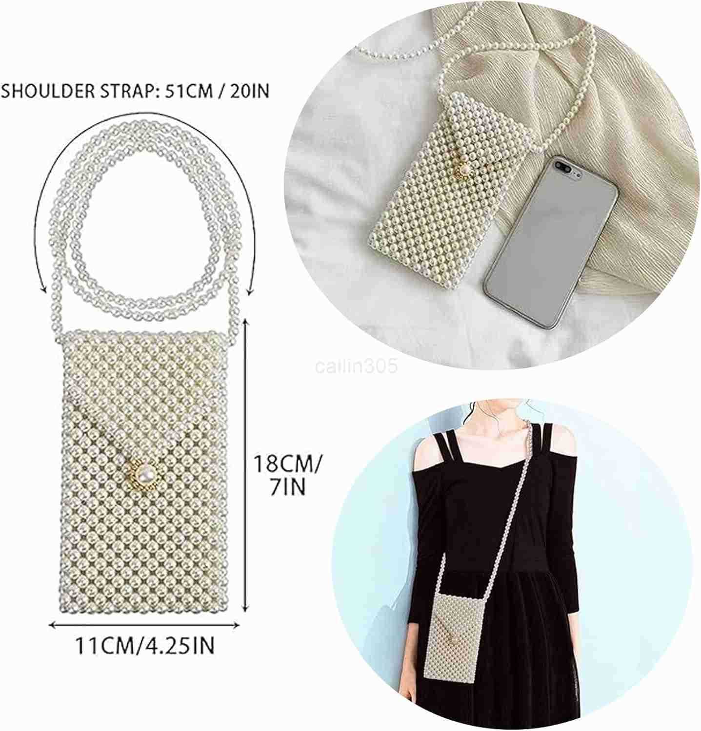Pearl Bag Chain Bag Purse Bags Artificial Pearl Clutch Crossbody Handmade Bags Evening Bags for Party Wedding Bridal Party Travel Prom 56 Z25909