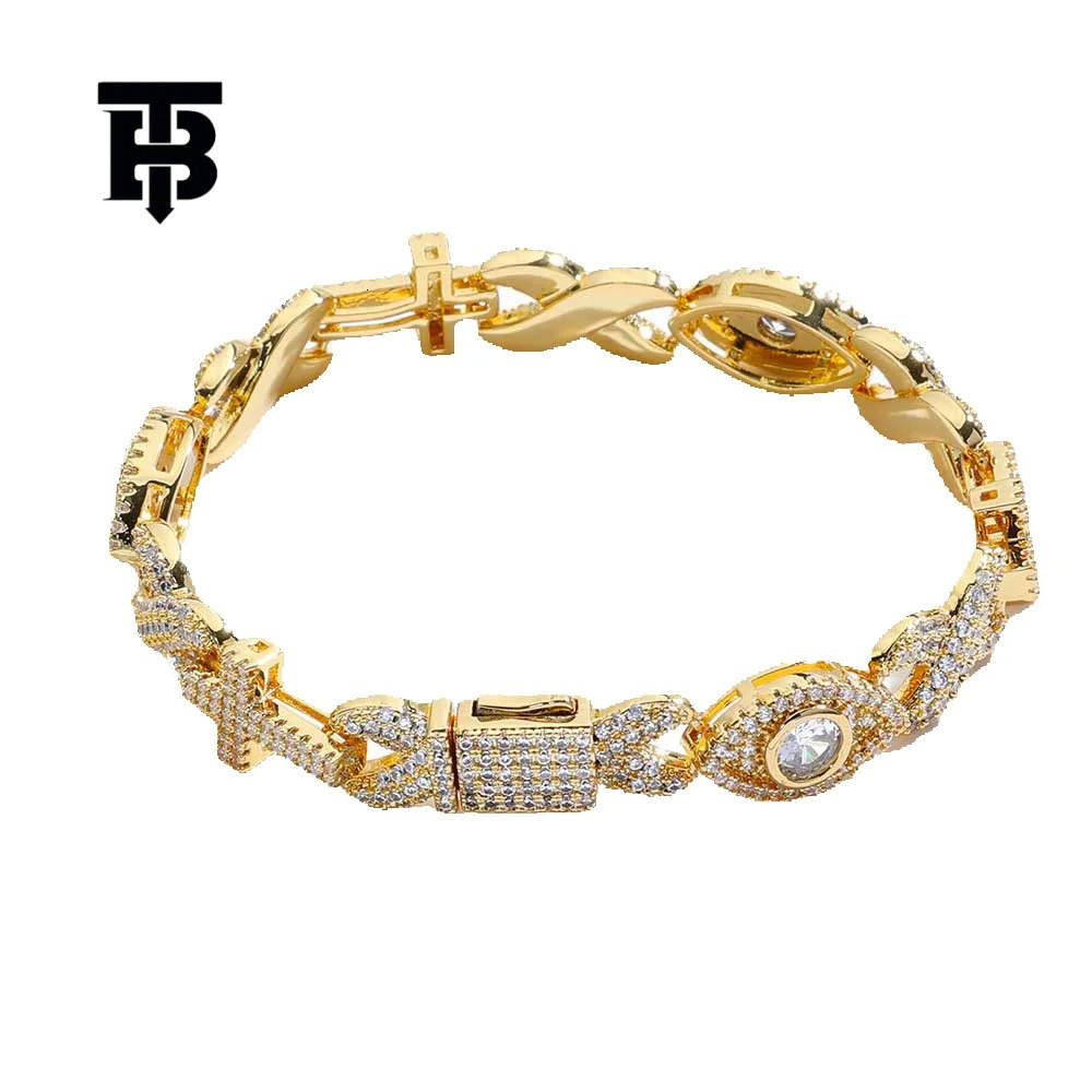 TB BHULAMTE Free Shipping New Designer Accessories Hip-hop Bracelet Eye Shape Chain Trendy Cross-border Jewelry Accessories Mens Bracelet Customizatio