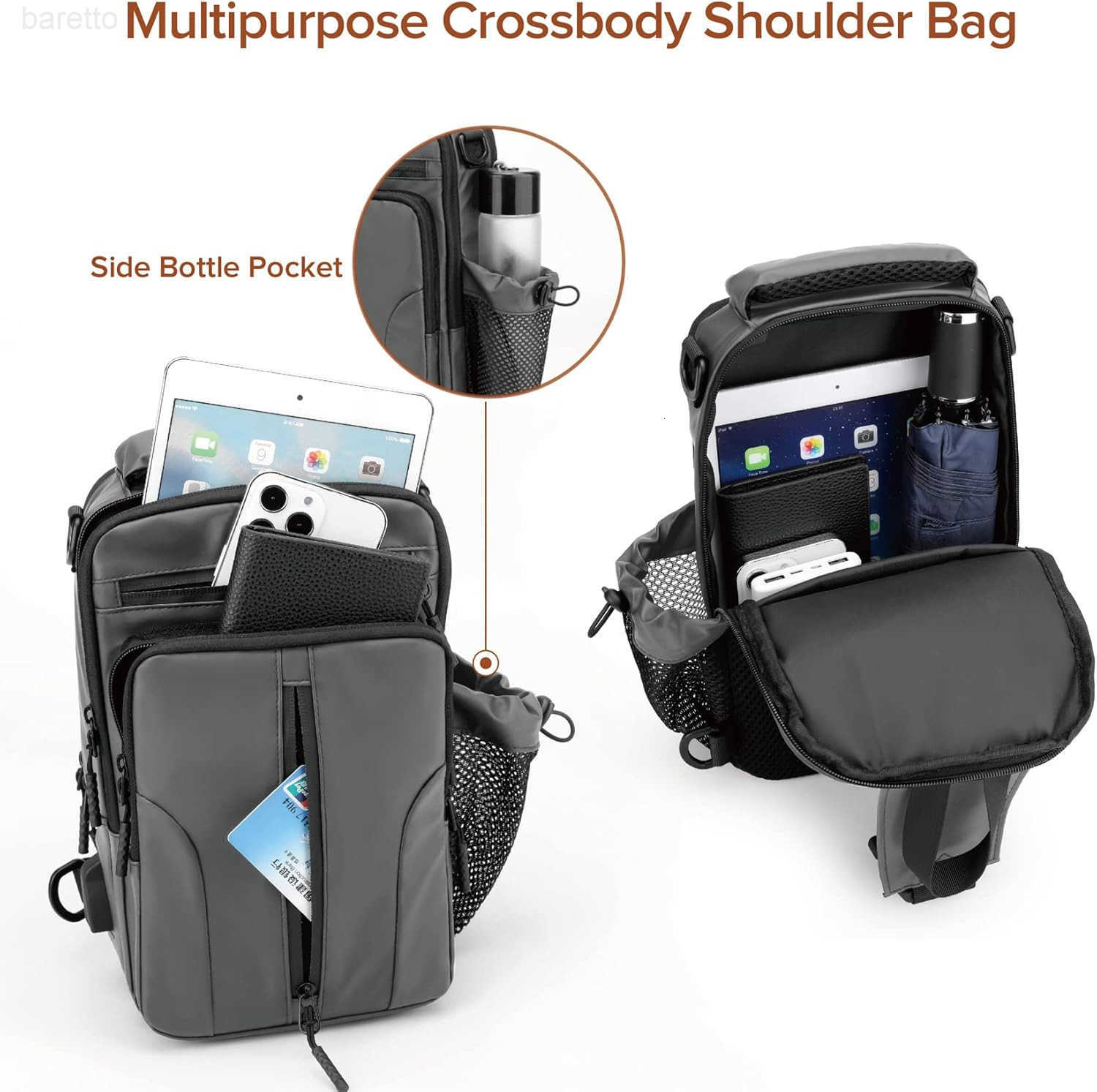 Theft Crossbody Backpack Shoulder Sling Bag Men Women One Strap Motorcycle Messenger Bag Daypack for Cycling Z250909