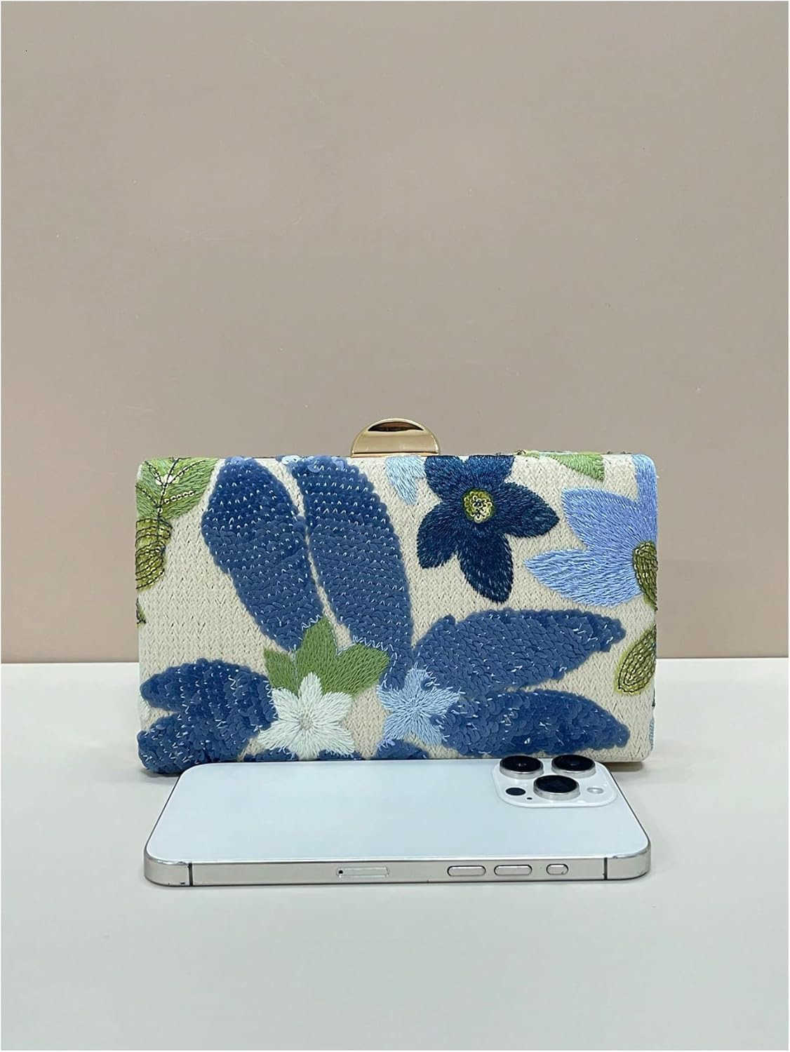 Womens Sequin Floral Embroidery Evening Beaded Clutch Bags Elegant Mini Crossbody Purses Wedding Party Bag Z25909