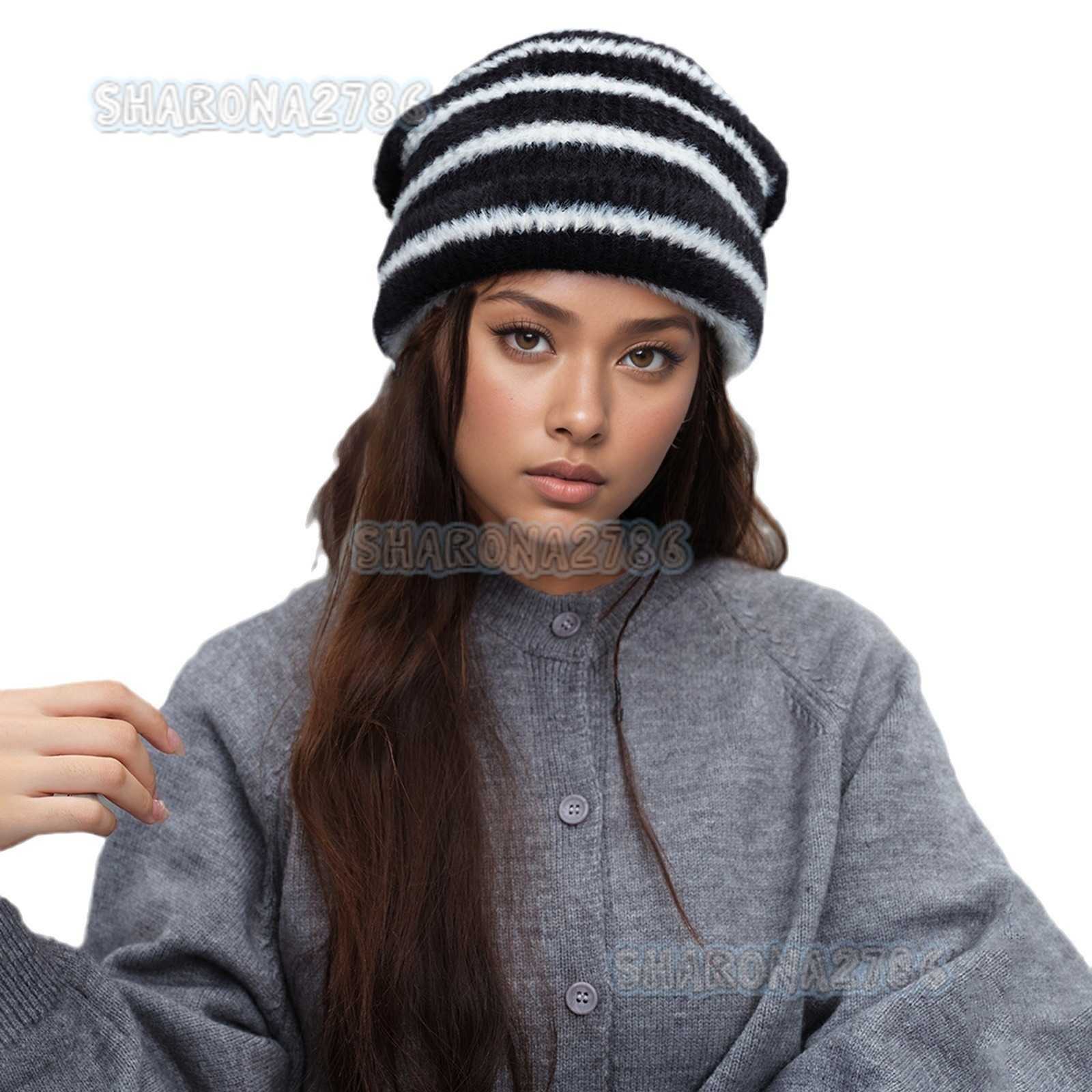 Handmade Designer Style Autumn Winter Versatile Knitted Hat for Women Winter Decoration Soft Warm Knitted Beanie H250909