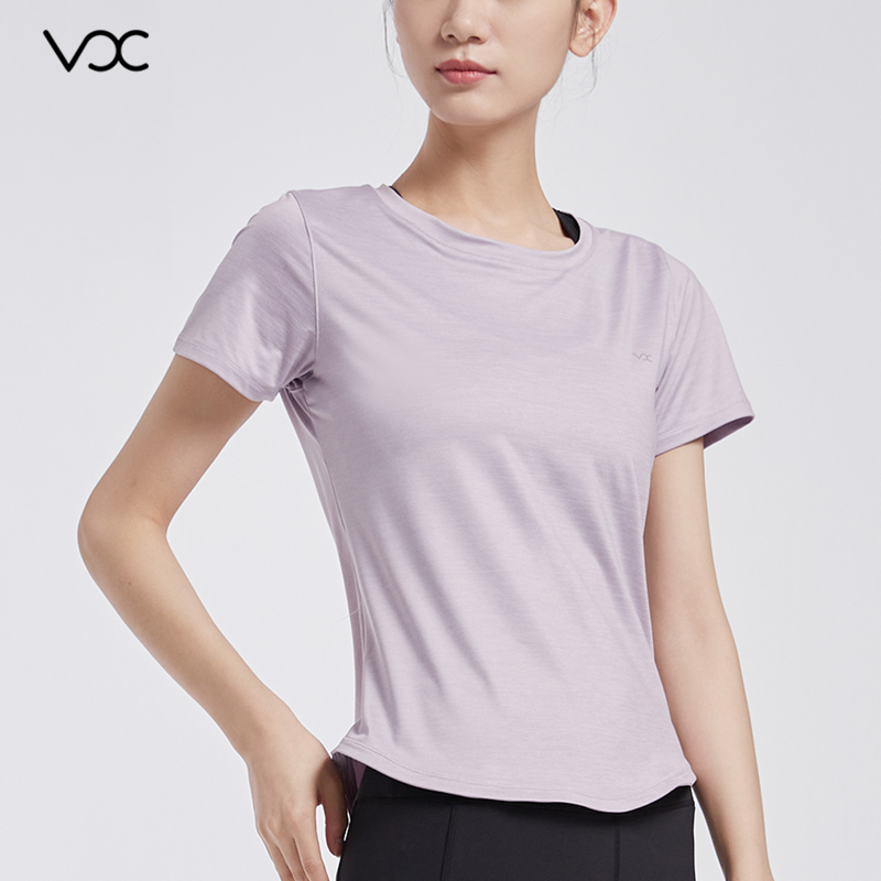 Women's Tops Short Sleeve Hem Short front and long back to hide bulges