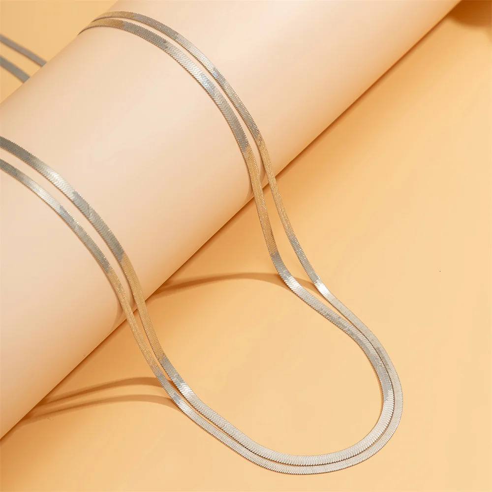 Summer Minimalist Doublelayer Metal Flat Snake Chain Belly Waist Chain Womens Fashion Skini Beach Summer Body Jewelry 250908