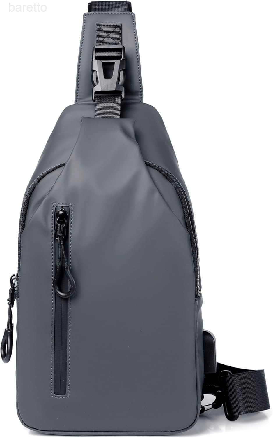 Bag for Men and Women Small Crossbody Chest Backpack with 3 Zippered Pockets Travel Hiking Shoulder Daypack Grey Z250909