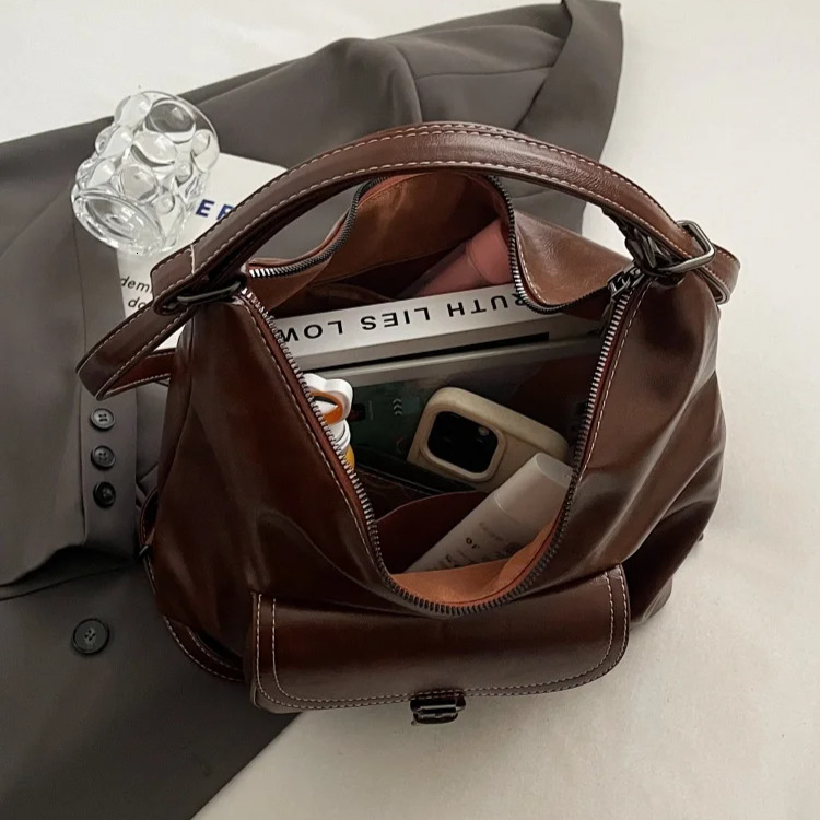 Vintage design Style Large Capacity Handbag With Multiple Carrying Methods For Commuting And Leisure, Women's Shoulder Bag, Autumn New Designer