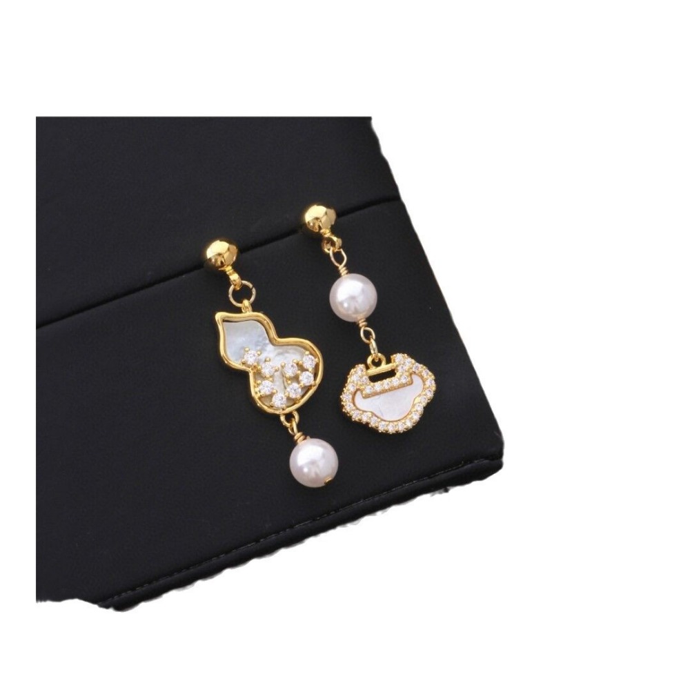 Designer's high version does not fade 18k gold thickness of 0.05+ electrophoresis+throwing number ++4 "China phoenix gourd shell earrings.