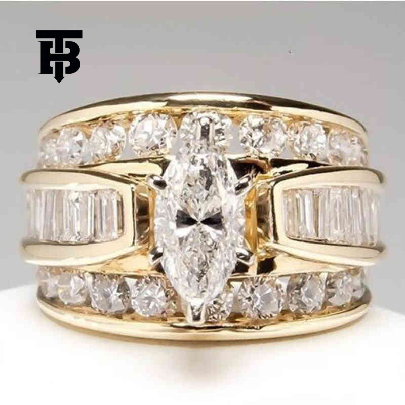 TB BHULAMTE Free Shipping New Designer Accessories Wish Cross-border E-commerce Source Copper Inlaid Zircon Women's Ring Fashion Engagement Jewel