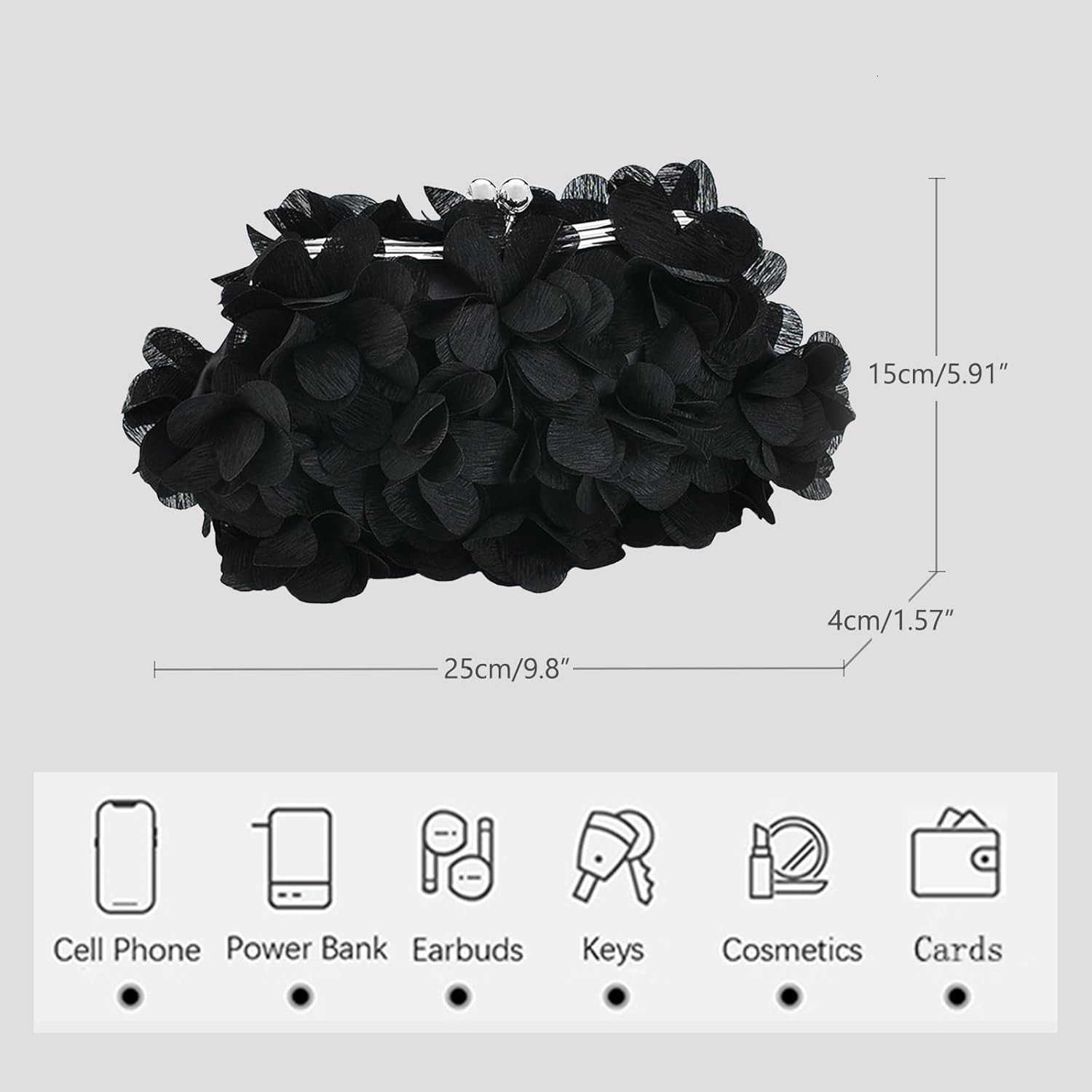 Bags for Women Formal Floral Clutch Purses for Women Wedding Cocktail Party Prom Purse Dressy Handbags Z25909