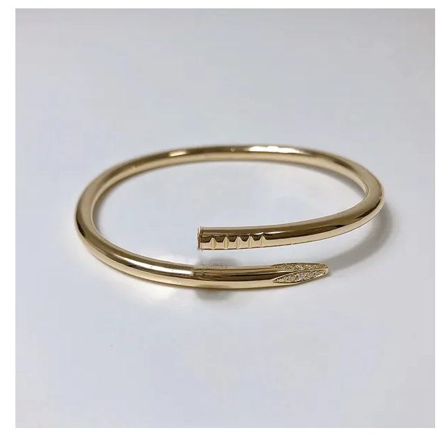 New classic 3/4MM Wide Thin Narrow Bangle Bracelet Designer for Women Men Stainless Steel Plated Gold Nail Bracelet Fashion Designer Jewelry Woman Christm