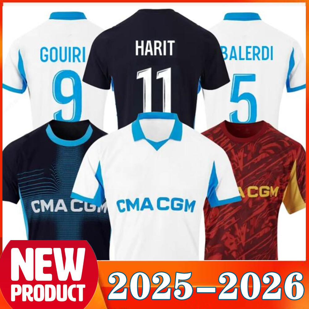 25 26 maillot de foot GREENWOOD Soccer jerseys OUNAHI harit 2025 2026 FANS OM man and KIDS football shirt hommes enfants BALERDI RONGIER kit