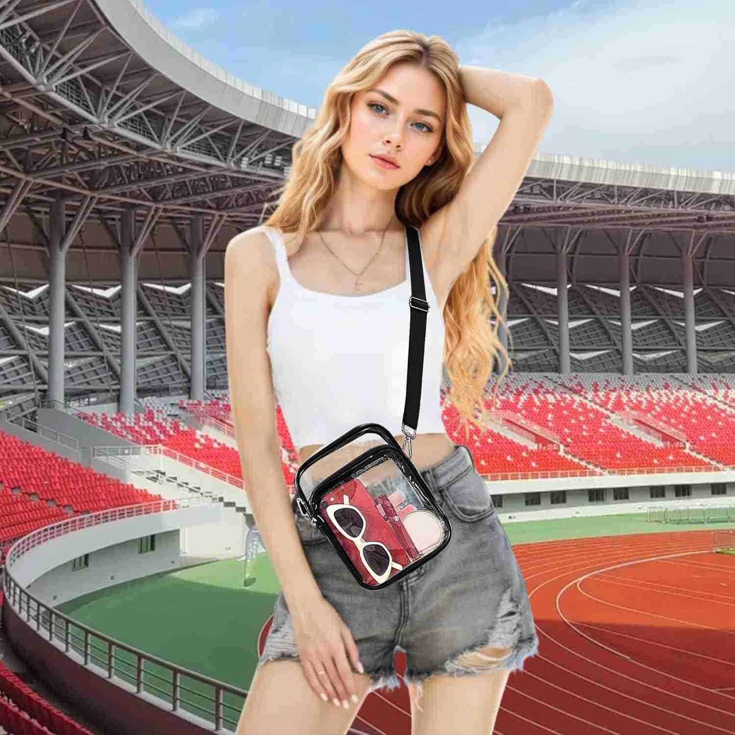 Clear Bag for Stadium Events Clear Purse with Removable Strap Transparent Bag for Sports Concert and Festivals Z250909