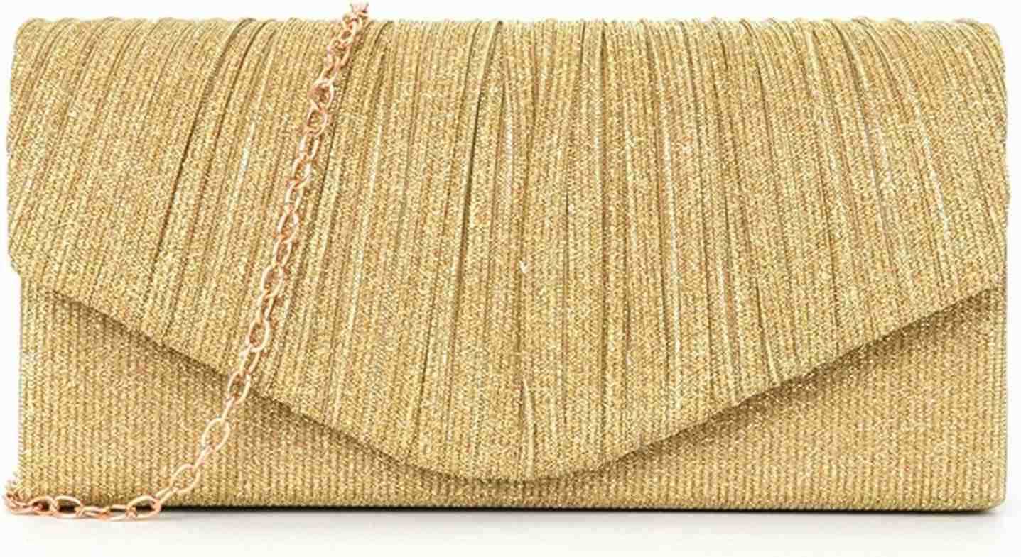 Purses for Women Glitter Evening Bag with Chain Strap Formal Pleated Design for Wedding Cocktail Party Z25909