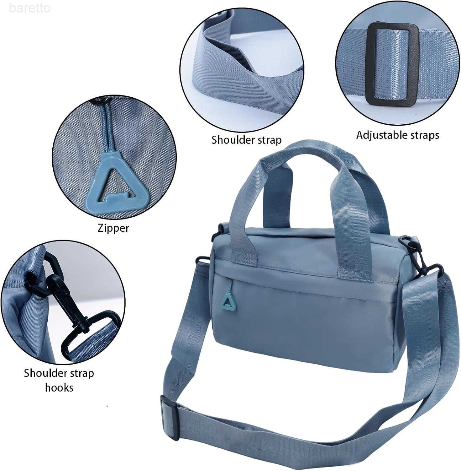Black Gym Bag Sport Bag Adjustable Small Duffle Bag Detachable Strap Gym Tote For Women Small Duffle Bag Blue Z250909