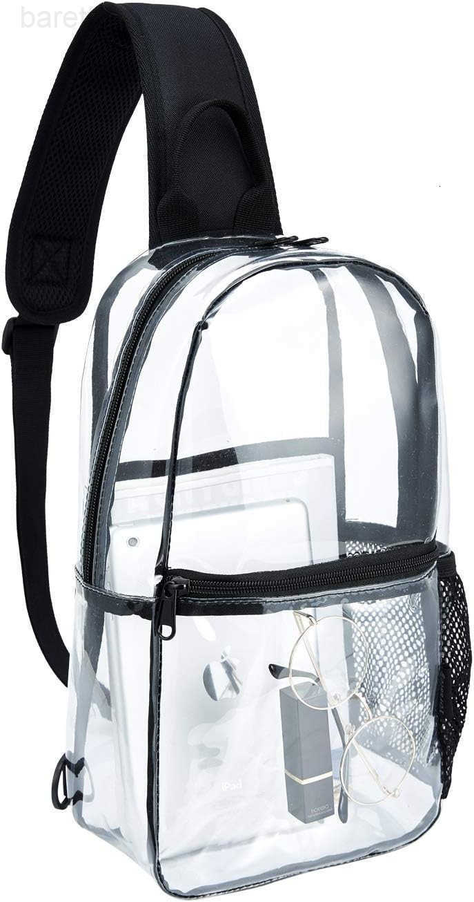 Clear Sling Backpack Crossbody Bag for Men Transparent Concert Approved Bag Plastic One Strap Z250909